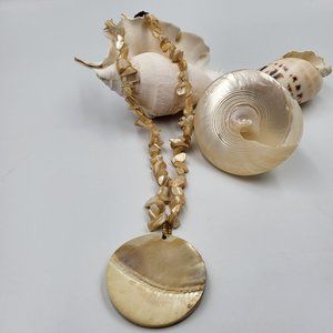 Champagne Beaded Pendant Necklace